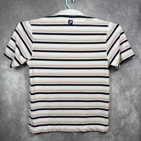 Footjoy Golf Polo Shirt Mens Large Multi Color Striped McConnell Golf LOGO - Picture 2 of 13